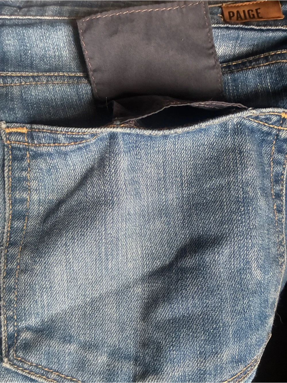 PAIGE Men's Slim Tapered Jeans Size 30 Medium Wash Whiskered Denim